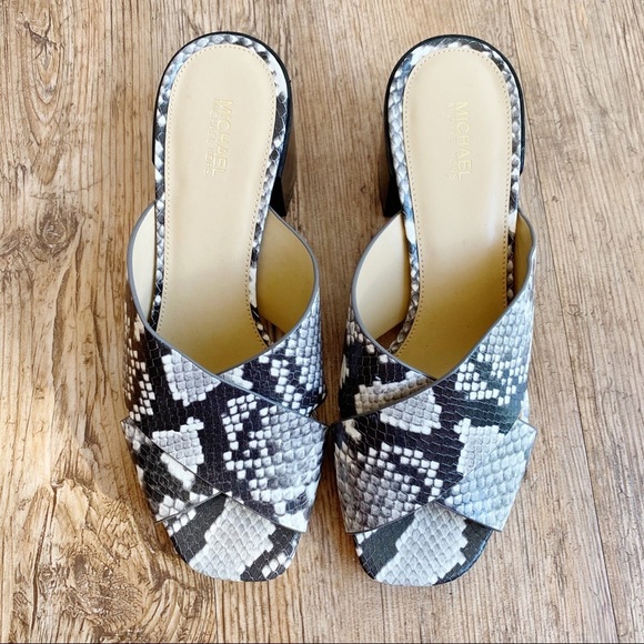 Michael Michael Kors Abbott Snakeskin Mule Sandals - Picture 3 of 9